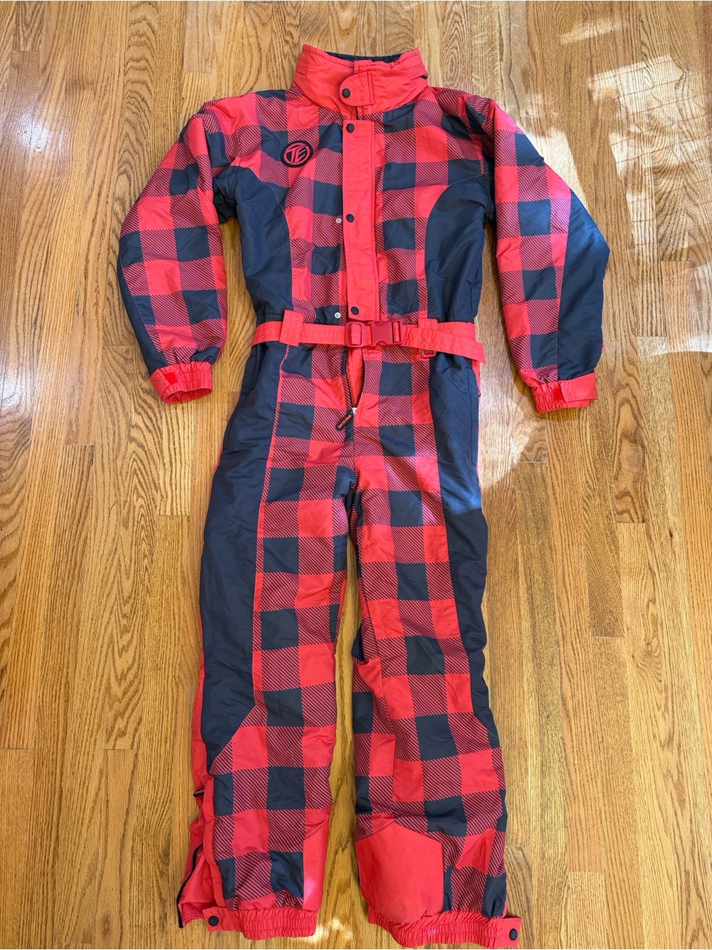 Tipsy Elves Women's Red And Black Plaid Ski Suit Size Small Good Condition